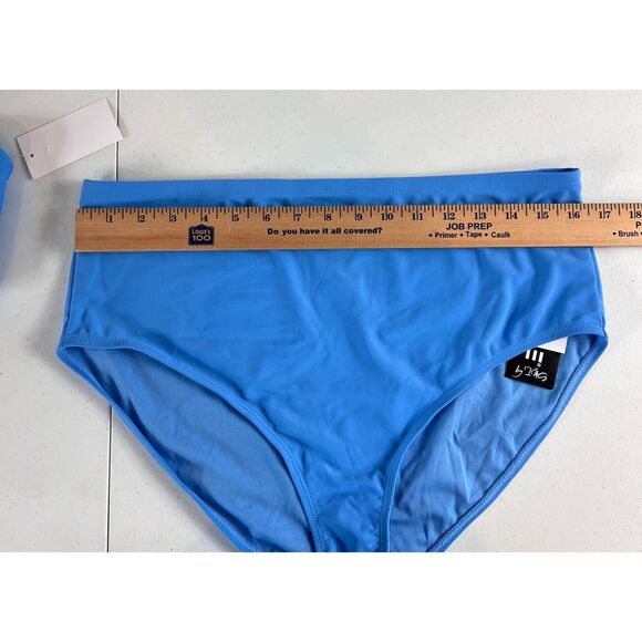 Allure by IMG Bralette with High Waist Bottom Bikini Swimsuit Blue Women's 1X - Picture 9 of 11